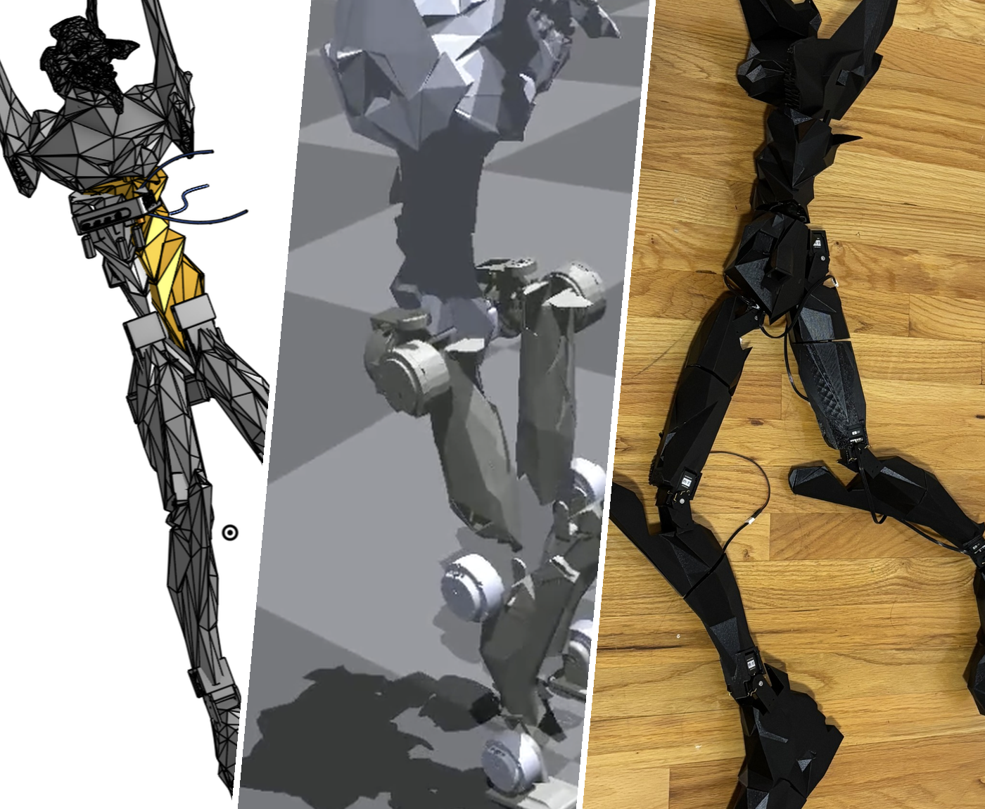 CAD design, simulation, and physical prototype of a legged robot